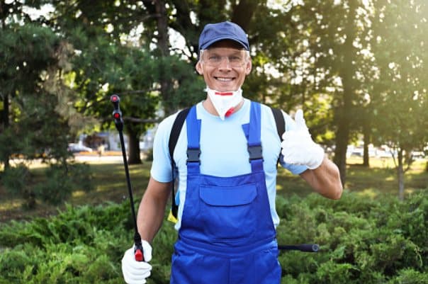 Pest control technician in the field